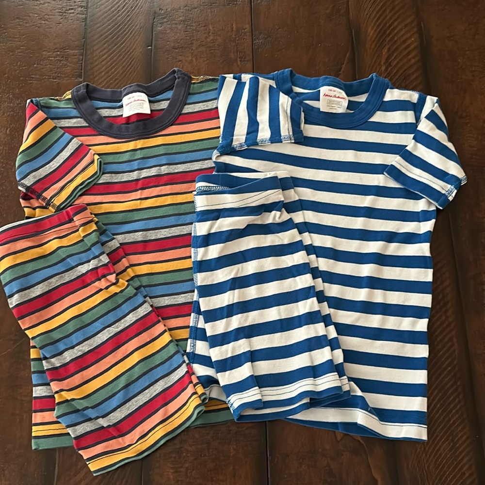 Hanna Andersson 130 (8) striped short john pj lot